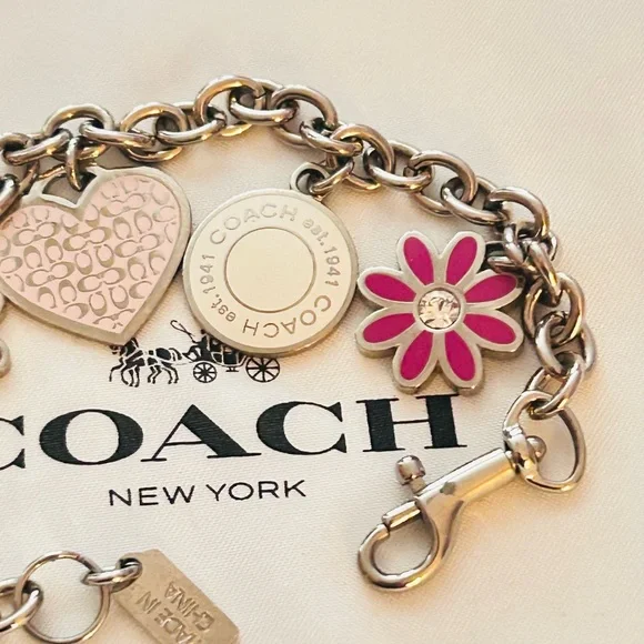 Coach Y2K Heart And Flower Charm Bracelet - Picture 9 of 13